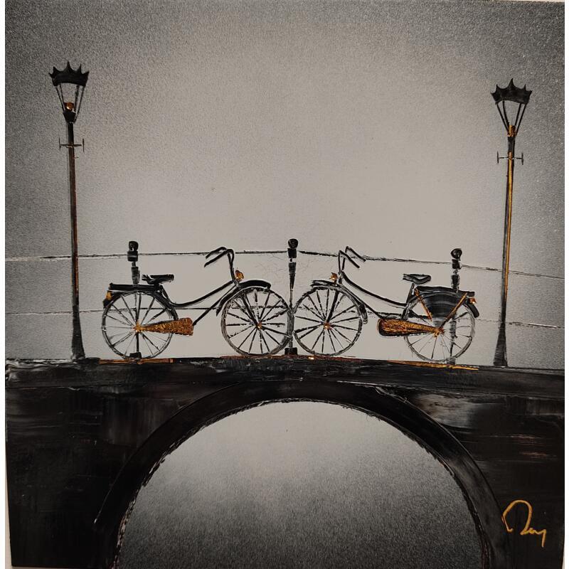 Painting Toi et Moi by Rey Julien | Painting Figurative Gold leaf