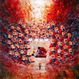 Peinture Concert rouge flamboyant par Reymond Pierre | Tableau Figuratif Huile Musique