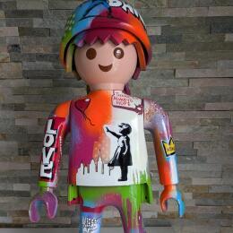 Sculpture Playmobil Banksy by Lopez Cédric | Sculpture