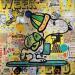 Peinture Snoopy and Woodstock skate par Kikayou | Tableau Pop-art Graffiti Acrylique Collage