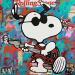 Peinture Snoopy rock par Kikayou | Tableau Pop-art Icones Pop Graffiti Acrylique Collage