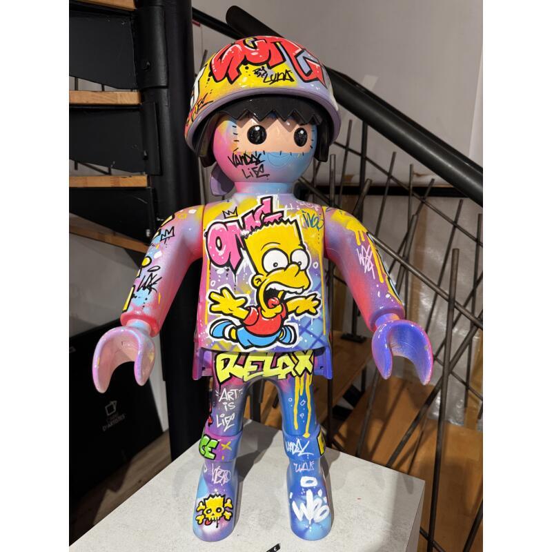 Sculpture OLD SCHOOL par Luna | Sculpture Pop-art Icones Pop Graffiti Acrylique Posca