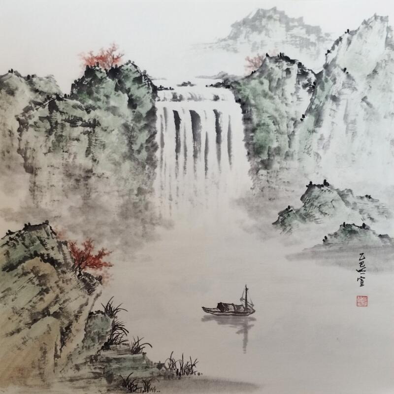 Painting Autumn by Du Mingxuan | Painting Figurative Animals Watercolor Ink