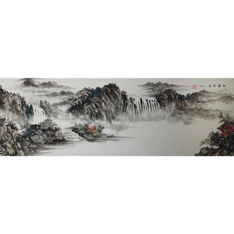 Painting La voie du torrent by Du Mingxuan | Painting Figurative Landscapes Watercolor Ink