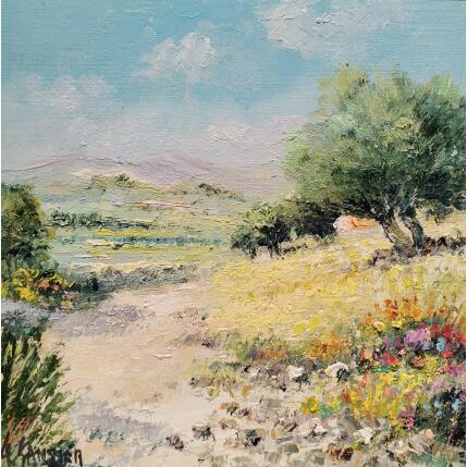 Painting Oliviers dans les monts du lyonnais by Sannier Daniel | Painting Impressionism Oil Landscapes