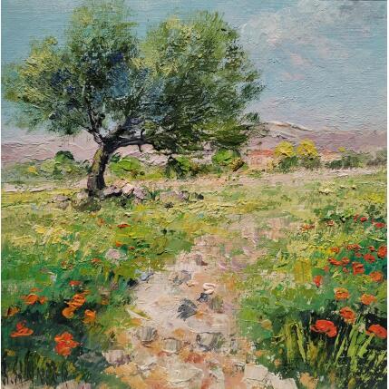 Painting Dans les Alpilles by Sannier Daniel | Painting Impressionism Oil Landscapes
