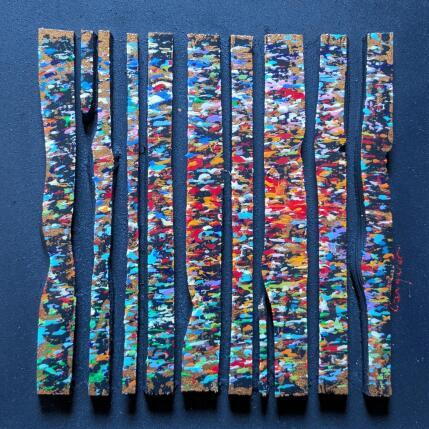 Peinture Bc11 touche multi or rouge vert par Langeron Luc | Tableau Matiérisme Acrylique, Bois, Résine