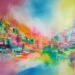 Peinture Ondes positives par Levesque Emmanuelle | Tableau Huile