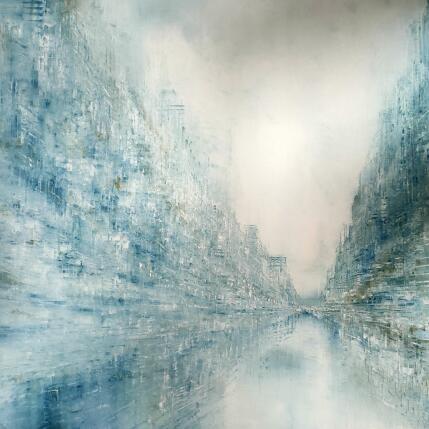 Peinture Bleu glacier par Levesque Emmanuelle | Tableau  Huile