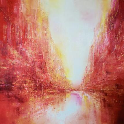 Peinture La ville des amoureux par Levesque Emmanuelle | Tableau  Huile