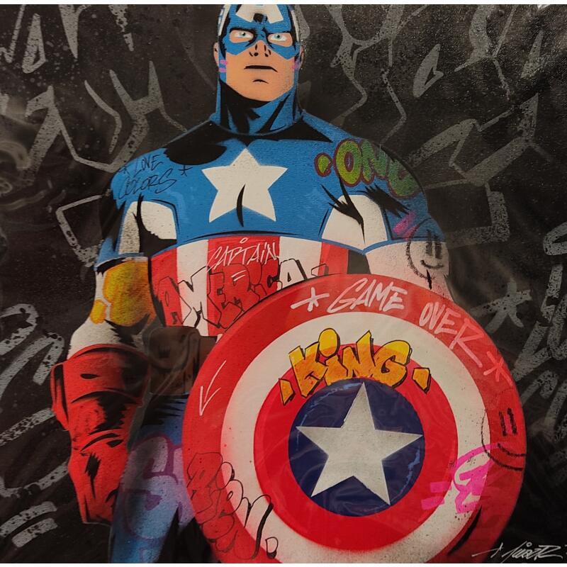 Painting America by Lemoine Mael | Painting Pop-art Pop icons Graffiti Acrylic