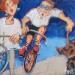 Pintura All three of us on bicycles por Garilli Nicole | Pintura Figurativo Life style Acrílico