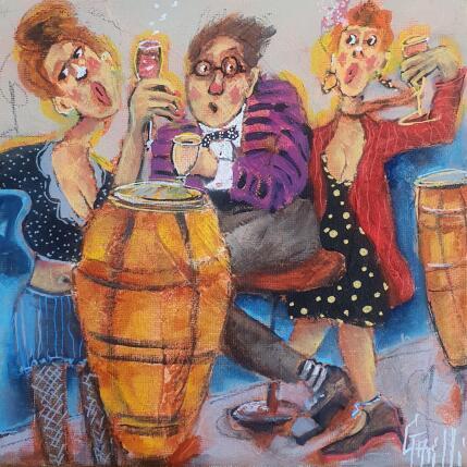 Peinture a drunken evening. par Garilli Nicole | Tableau Figuratif Acrylique Scènes de vie