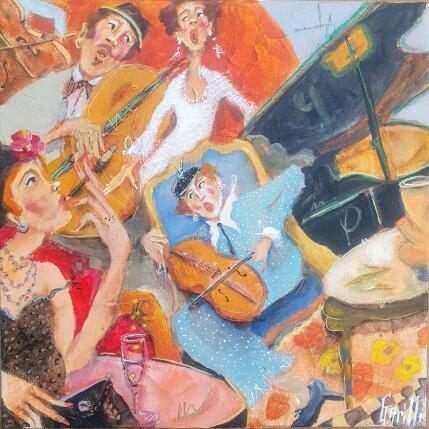 Peinture jazz melody. par Garilli Nicole | Tableau Figuratif Acrylique Scènes de vie