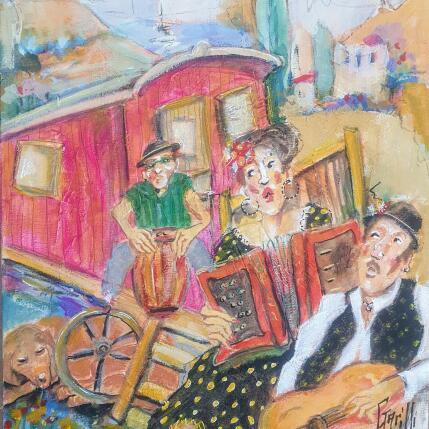 Peinture gypsy jazz. par Garilli Nicole | Tableau Figuratif Acrylique Scènes de vie
