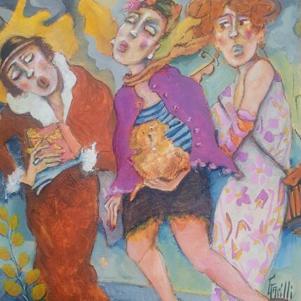 Peinture Qpring shopping. par Garilli Nicole | Tableau Figuratif Acrylique Scènes de vie