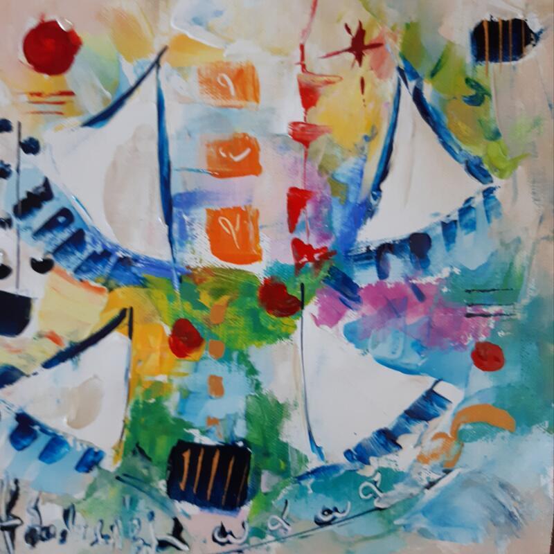 Painting Voyage autour du monde by Bastide d´Izard Armelle | Painting Abstract