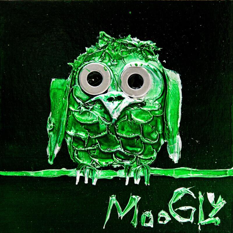 Gemälde CHLOROPHYLUS von Moogly | Gemälde Art brut Tiere Acryl Harz Pigmente