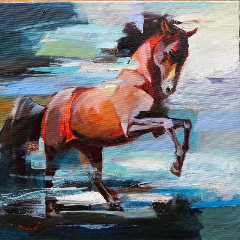 Painting Elusive Like the Touch of Wind by Bond Tetiana | Painting Figurative Oil