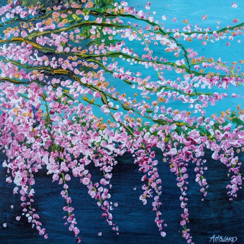 Painting Petit cerisier pleureur by Amblard Florence | Painting Impressionism Nature Acrylic