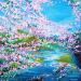 Painting fleurs de cerisier au bord de l'eau by Amblard Florence | Painting Impressionism Nature Acrylic