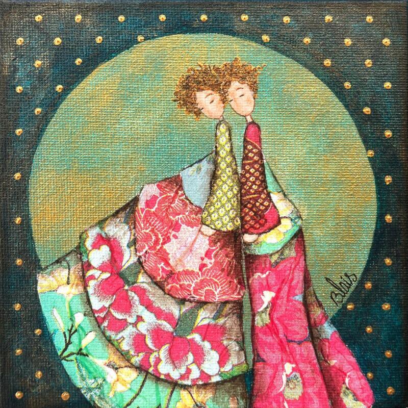 Peinture Ninon et Isidore par Blais Delphine | Tableau Figuratif Scènes de vie Acrylique Collage