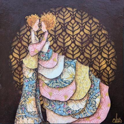 Peinture Gustavine et Zébulon par Blais Delphine | Tableau Figuratif Acrylique, Collage Scènes de vie