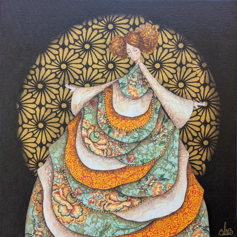 Gemälde Angélie von Blais Delphine | Gemälde Figurativ Alltagsszenen Acryl Collage