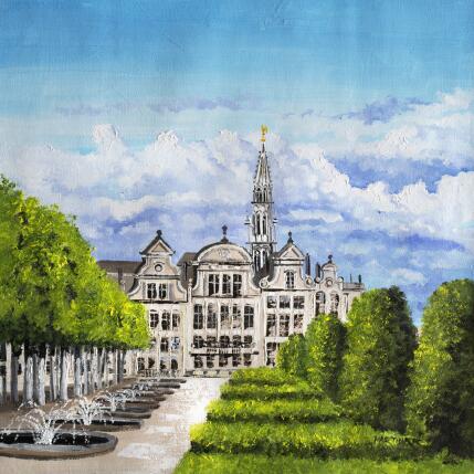 Painting Mont des Arts by Rodriguez Rio Martin | Painting Figurative Oil Urban