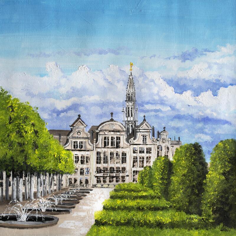 Painting Mont des Arts by Rodriguez Rio Martin | Painting Figurative Urban Oil