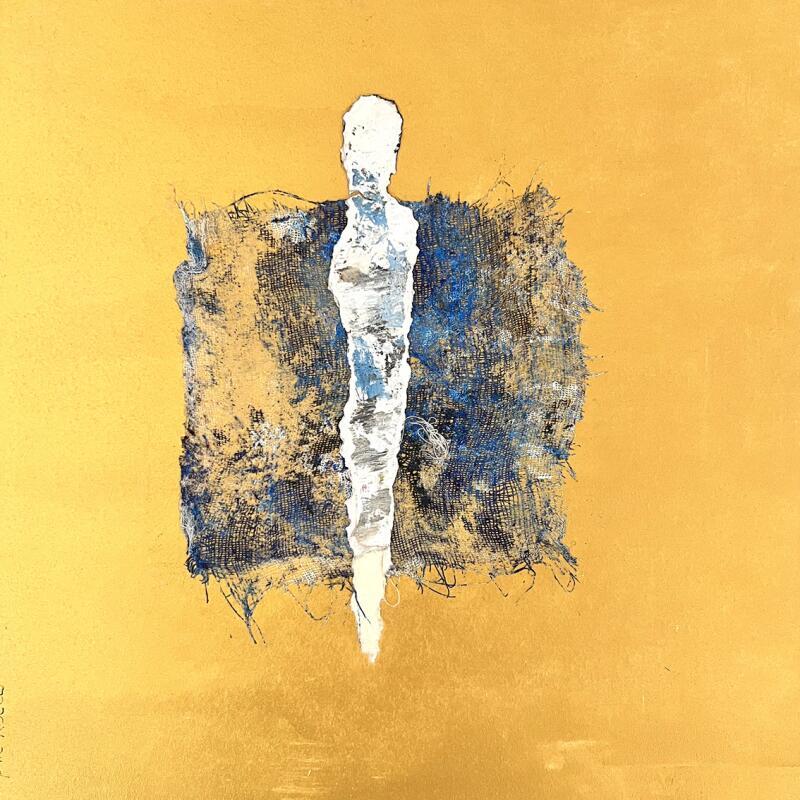 Painting L'écrivain by Rocco Sophie | Painting Raw art Acrylic Gluing Sand