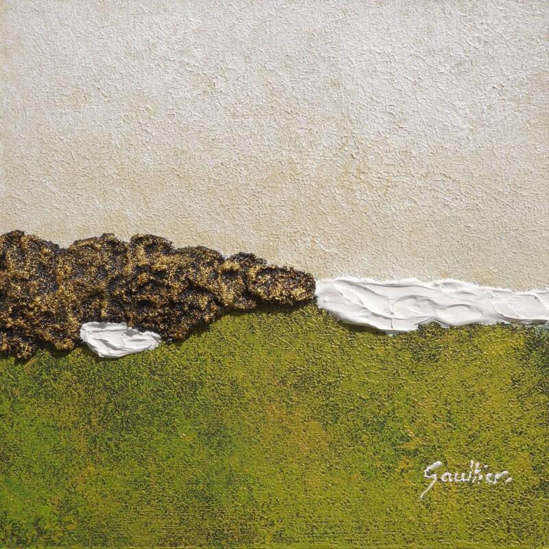 Peinture Sur la lande par Gaultier Dominique | Tableau Matiérisme Nature Bois Acrylique