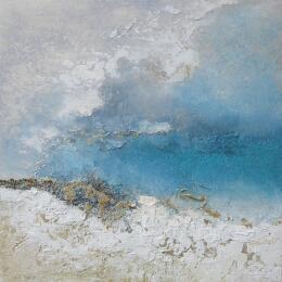 Painting Entre ciel et terre by Gaultier Dominique | Painting Abstract Acrylic Marine