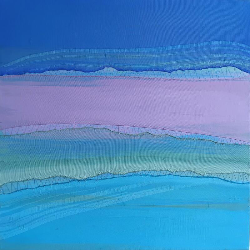 Painting Sunset A-2 by Settimia Taroux | Painting Abstract Landscapes Acrylic Textile