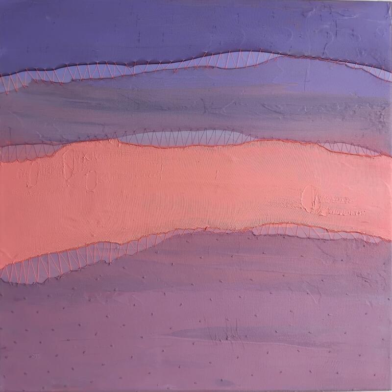 Painting Sunset A-3 by Settimia Taroux | Painting Abstract Landscapes Acrylic Textile