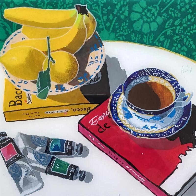 Painting Les échanges entre Francis et Nicolas étaient contrastés by Auriol Philippe | Painting Figurative Still-life Plexiglass Acrylic Posca