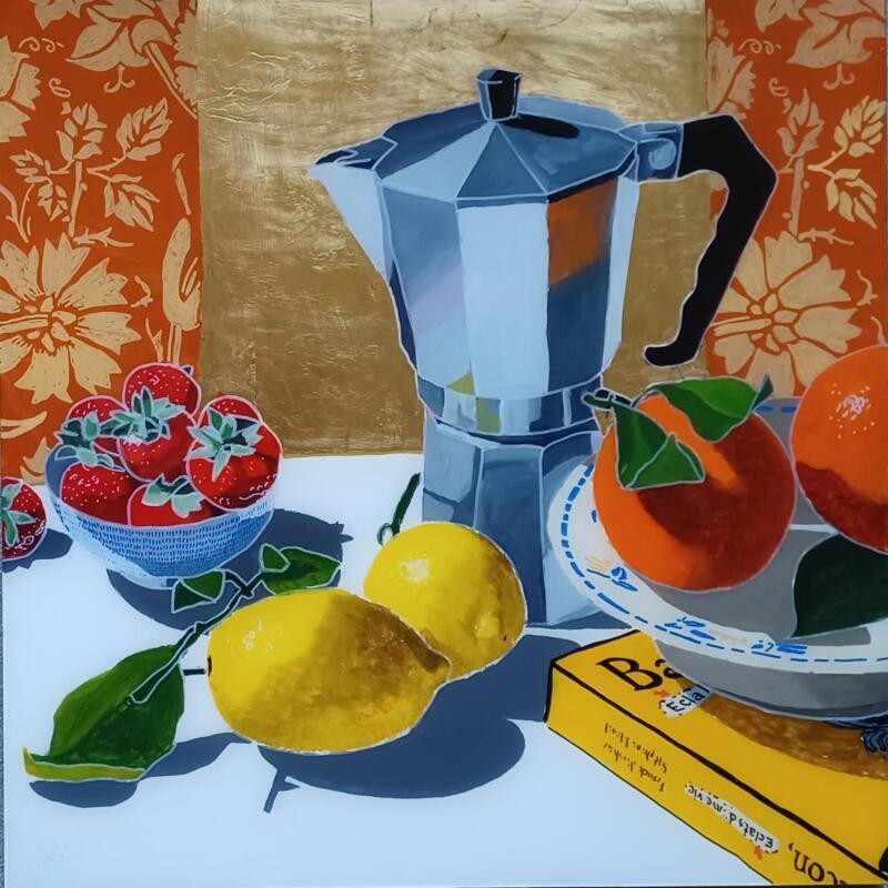 Painting Le dessert était sacré pour Francis by Auriol Philippe | Painting Figurative Still-life Plexiglass Acrylic Posca