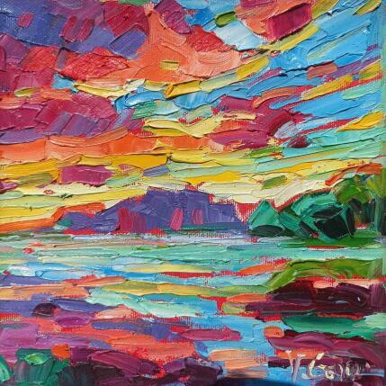 Painting Clouds on the pond by Georgieva Vanya | Painting Figurative Oil Landscapes, Pop icons