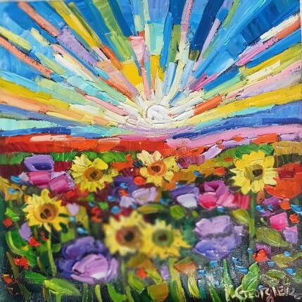 Painting Sunny fields by Georgieva Vanya | Painting Figurative Oil Landscapes