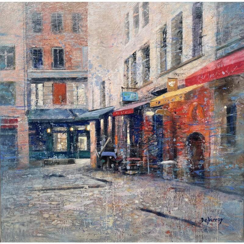 Peinture Vieux Lyon par De Norroy Georges Emile | Tableau Figuratif Urbain Huile