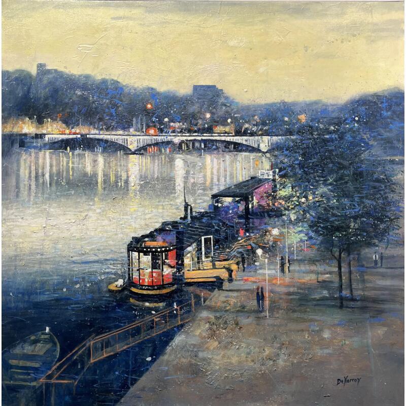 Peinture Contre jour par De Norroy Georges Emile | Tableau Figuratif Urbain Huile