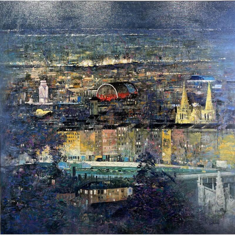 Pintura Lumière sur la ville por De Norroy Georges Emile | Pintura Figurativo Urbano Aceite