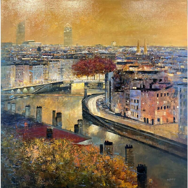 Painting Soirée dorée by De Norroy Georges Emile | Painting Figurative Urban Oil