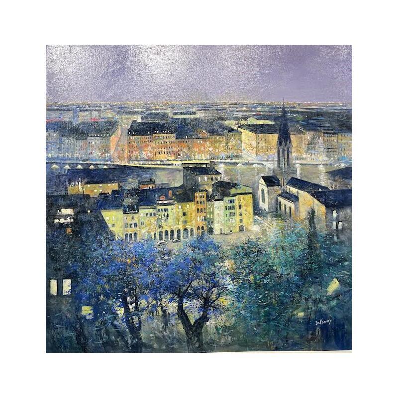 Painting Ombres et Lumières by De Norroy Georges Emile | Painting Figurative Urban Oil