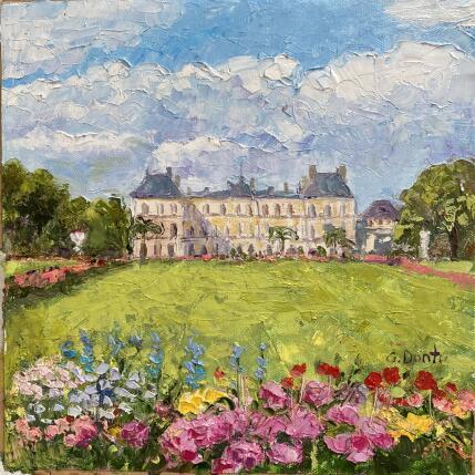 Peinture Une journée d’été au jardin de Luxembourg par Dontu Grigore | Tableau Figuratif Huile Urbain