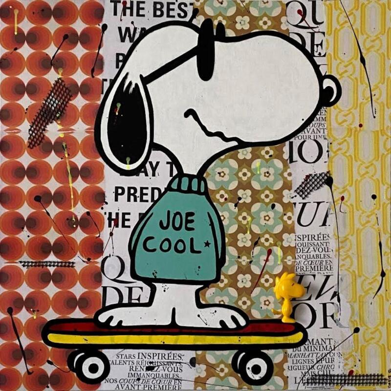 Painting 80x80 Snoopy et Woodstock by Marie G.  | Painting Pop-art Pop icons Acrylic Gluing