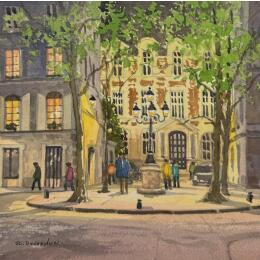 Painting Emilie in Paris by Decoudun Jean charles | Painting Figurative Watercolor Pop icons, Urban