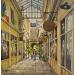 Gemälde Paris le passage de la cour du commerce von Decoudun Jean charles | Gemälde Figurativ Urban Aquarell