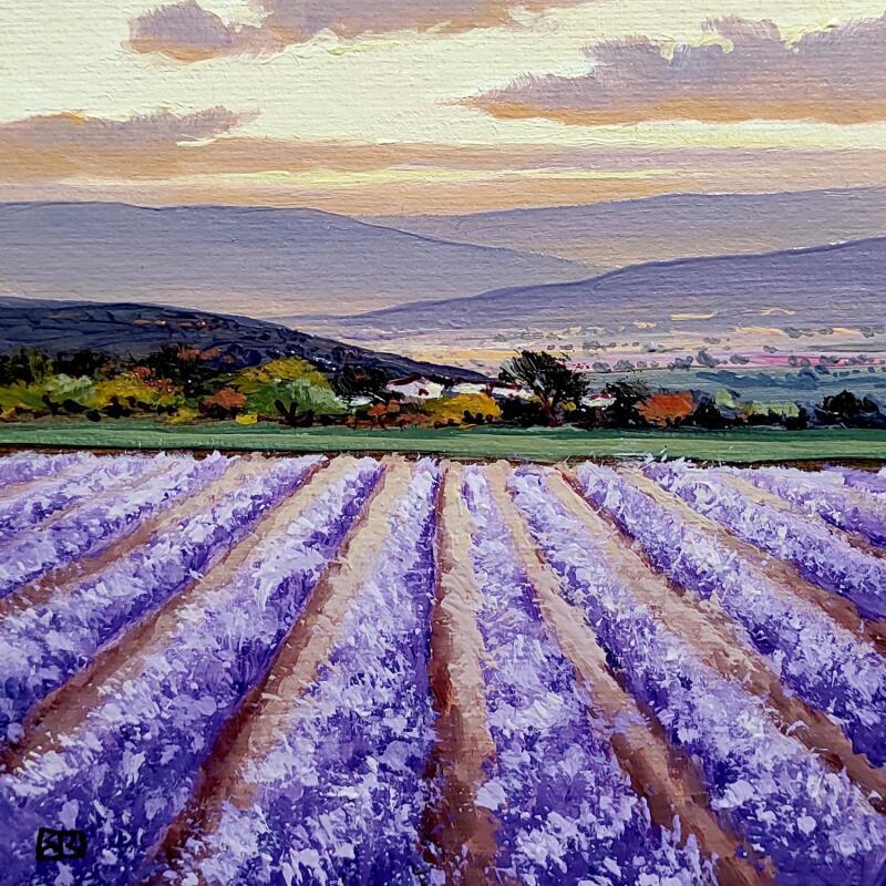 Peinture the stillness that breathes in purple par Requena Elena | Tableau Impressionnisme Paysages Huile