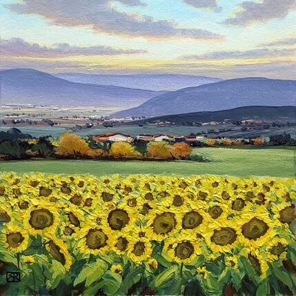 Peinture  Gazes that follow the sun  par Requena Elena | Tableau Figuratif Huile Paysages